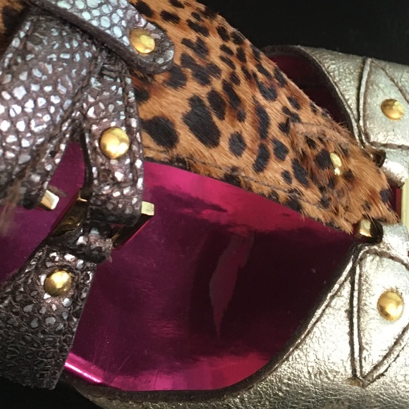 Last chance: Sergio Zelcer Animal Print Wedge Sandals size 6 - Picture 8 of 8